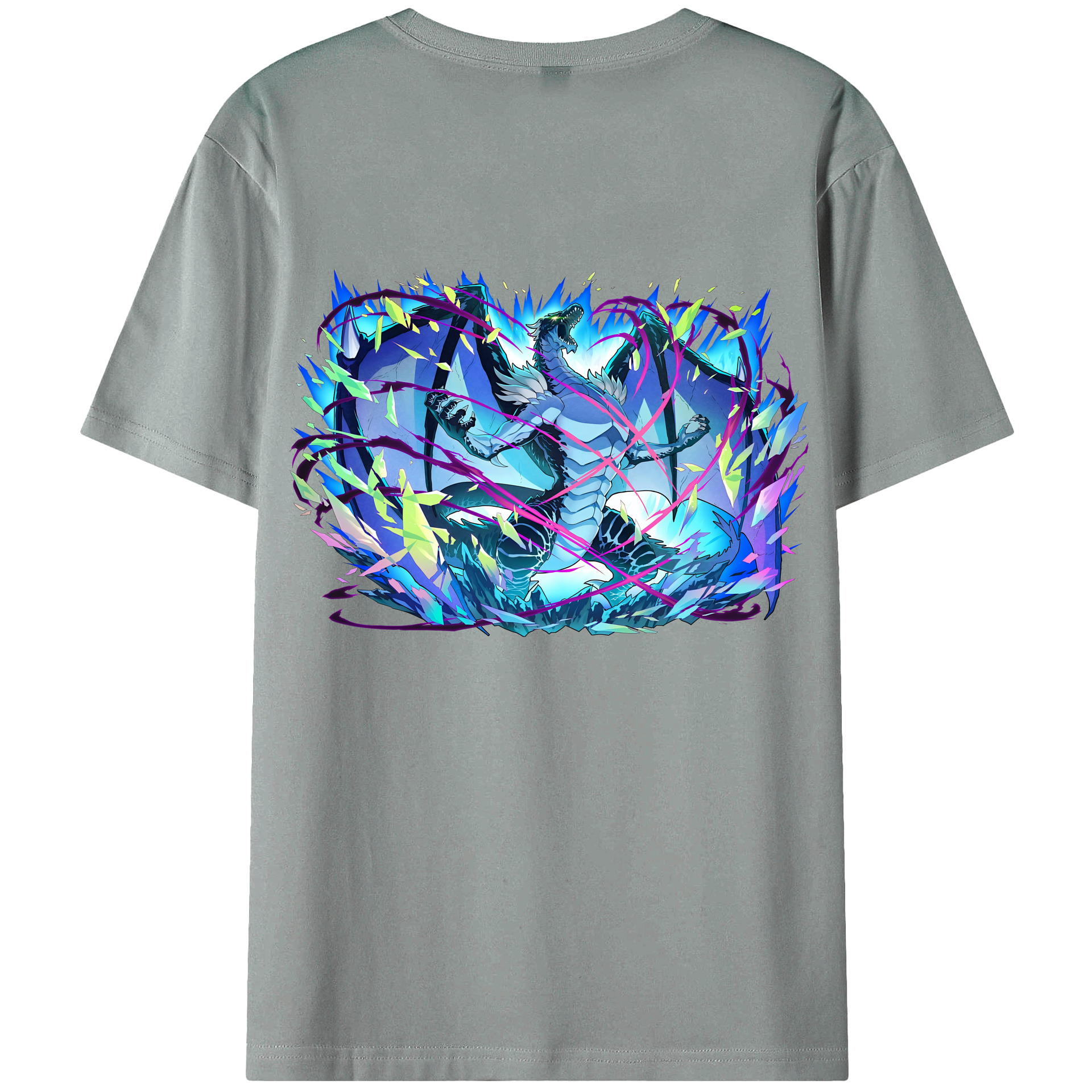 （画像用） 転スラ Regarding Reincarnated to Slime 綿100％ メンズ半袖Tシャツ（バックプリント） 通気性